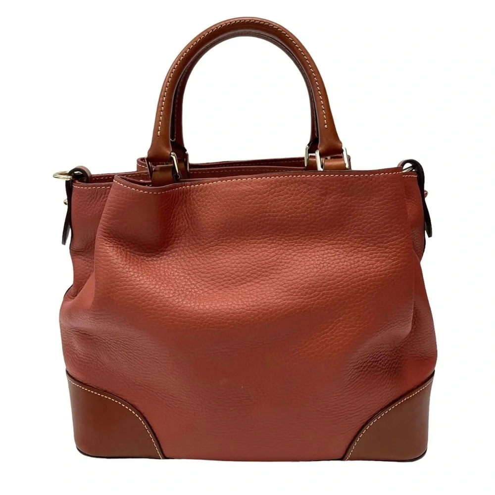 Dooney & Bourke‎ pebble caramel leather Brenna Satchel medium Habdbag purse